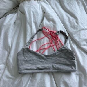 Gray and Pink Lululemon Free To Be Wild Sports Bra